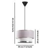 Stylish Grey & Silver Chandelier, Metal Body, 65 cm