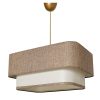 Scandinavian Chandelier, Cream & Beige, Metal Body, 70 cm