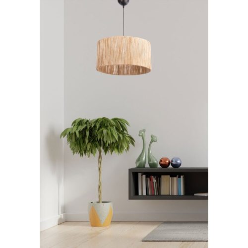 Rustic Scandinavian Chandelier, Metal & Jute, 75 cm