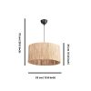 Rustic Scandinavian Chandelier, Metal & Jute, 75 cm