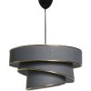 Glam Scandinavian Chandelier, Anthracite & Gold, 72 cm