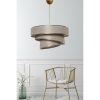 Elegant Adjustable Chandelier, Beige & Gold, CE Certified
