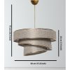 Elegant Adjustable Chandelier, Beige & Gold, CE Certified