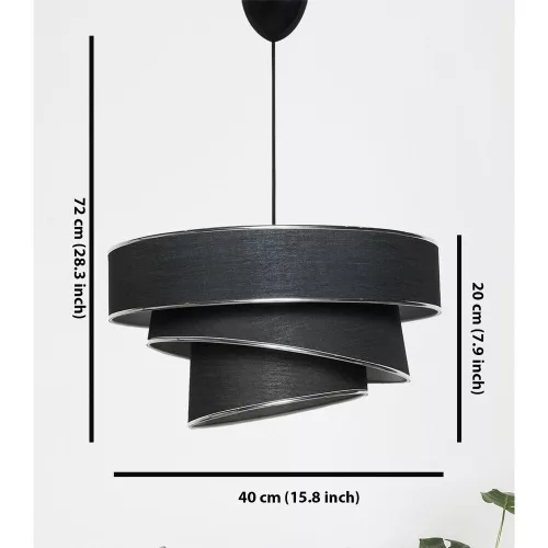 Opviq , 390FLH1690 , Couper - Black, Silver , Black Silver Color , Chandelier , With E27 Socket