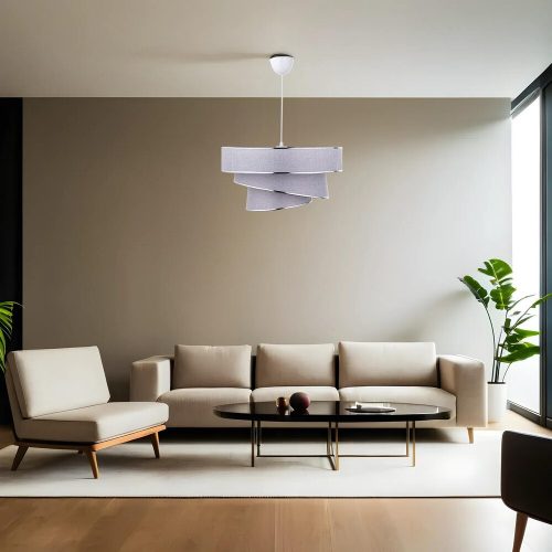 Scandinavian Chandelier, Grey & Silver, CE Certified