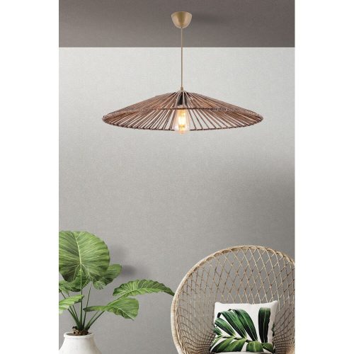 Elegant Brown Chandelier, Metal Body, Adjustable Height