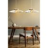 Elegant Daisy Chandelier, White MDF, Adjustable 45 cm