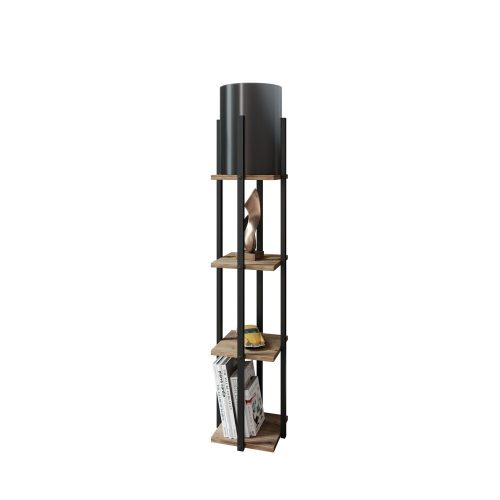 Stylish Floor Lamp, Black & Natural, 135 cm | CE Certified, E27 Socket, Unique Design