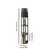 Stylish Floor Lamp, Black & Natural, 135 cm | CE Certified, E27 Socket, Unique Design