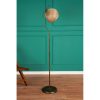 Elegant Floor Lamp with Metal Body & Jute Cap, 165 cm Height, Gold & Black | CE Certified, E27 Socket, Perfect for Bohemian & Glam Decor