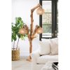 Handmade Wooden Floor Lamp, Tree Design, 142 cm Height