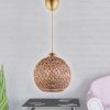 Elegant Brown Chandelier, 22 cm, E27 Socket | Glam & Scandinavian Design