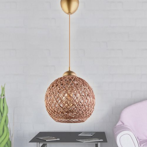 Elegant Brown Chandelier, 22 cm, E27 Socket | Glam & Scandinavian Design