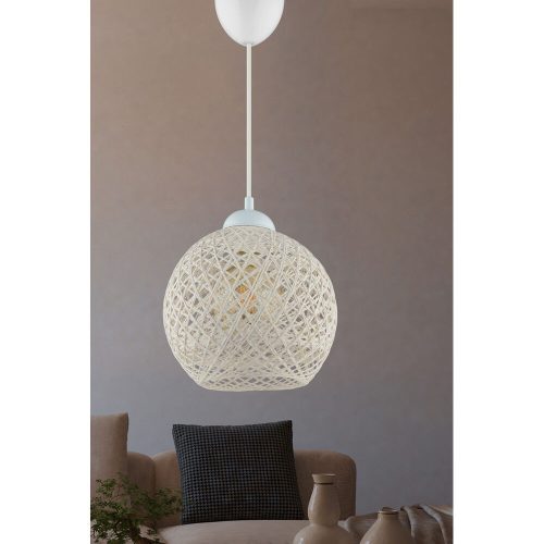 Scandinavian White Chandelier, 22cm, E27, Modern Design