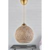 Scandinavian Chandelier, White & Gold, 22cm Diameter