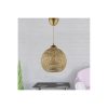 Elegant Gold Chandelier, 22 cm Diameter, 54 cm Height | Plastic Body, Cotton Cap, E27 Socket (Max 40W) | Glamorous Scandinavian Design for Modern Spaces