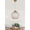Elegant Chandelier with Plastic Body, White & Silver, 22 cm Diameter x 54 cm Height | E27 Socket, Max 40W | Perfect for Glam, Scandinavian & Country Decor