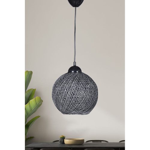 Scandinavian Chandelier, Black & Grey, 22cm Diameter