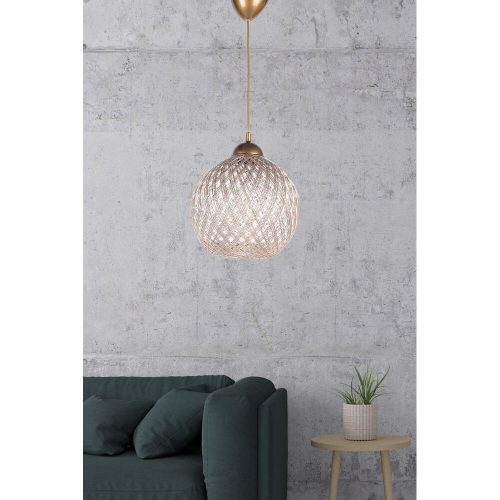 Elegant Chandelier, 22 cm, Silver & White, E27 Socket