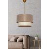 Modern Chandelier, Beige & Cream, 30cm Diameter | Stylish Plastic Body, E27 Socket, 65cm Height