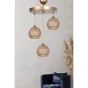 Elegant Gold Chandelier, Metal Body, 32 cm Diameter, 80 cm Height , 3 x E27 Max 40W | Glamorous Scandinavian Design for Modern Homes