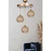 Opviq, 687HMY1135, Elegant gold chandelier, metal body, diameter 32 cm, height 80 cm | 3 x E27 Max 40W | Charming Scandinavian design for modern homes