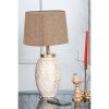 Elegant Cream & Gold Table Lamp, Metal Body, 55 cm
