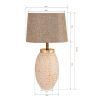Elegant Cream & Gold Table Lamp, Metal Body, 55 cm