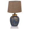Modern Table Lamp, Blue & Brown, Metal Body, 48 cm
