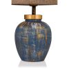 Modern Table Lamp, Blue & Brown, Metal Body, 48 cm