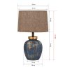 Modern Table Lamp, Blue & Brown, Metal Body, 48 cm