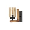 Vintage Wooden Wall Lamp, 10 cm Diameter, Industrial Design
