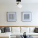 Modern Chandelier, Metal & Glass, Black/White, E27