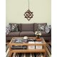 Rustic Walnut Chandelier, 43 cm, Adjustable Height