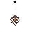 Rustic Walnut Chandelier, 43 cm, Adjustable Height