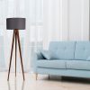 Industrial Scandinavian Floor Lamp, Walnut & Grey, 153 cm