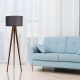 Industrial Scandinavian Floor Lamp, Walnut & Grey, 153 cm
