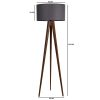 Industrial Scandinavian Floor Lamp, Walnut & Grey, 153 cm
