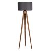 Industrial Scandinavian Floor Lamp, Wooden Body, 153 cm