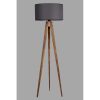 Industrial Scandinavian Floor Lamp, Wooden Body, 153 cm