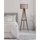Industrial Scandinavian Floor Lamp, Walnut Wood, 153 cm