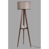 Industrial Scandinavian Floor Lamp, Walnut Wood, 153 cm