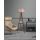 Industrial Floor Lamp with Wooden Shelf, Walnut Finish,