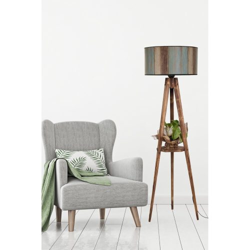 Abstract Wooden Floor Lamp with Shelves, 153 cm | E27, 40W