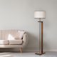 Scandinavian Floor Lamp, Walnut & Cream, 163 cm Tall | FIR Tree Body, Fabric Cap (24 cm L, 45 cm D) | On/Off Switch, A++ Energy Efficient, Stylish Design
