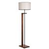 Scandinavian Floor Lamp, Walnut & Cream, 163 cm Tall | FIR Tree Body, Fabric Cap (24 cm L, 45 cm D) | On/Off Switch, A++ Energy Efficient, Stylish Design