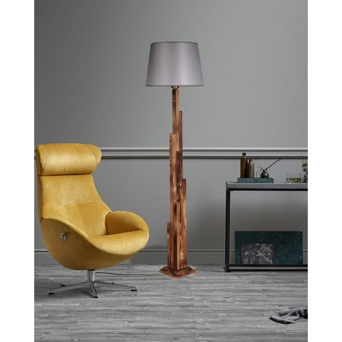 Elegant Country Floor Lamp, Wooden Body, 165 cm Height
