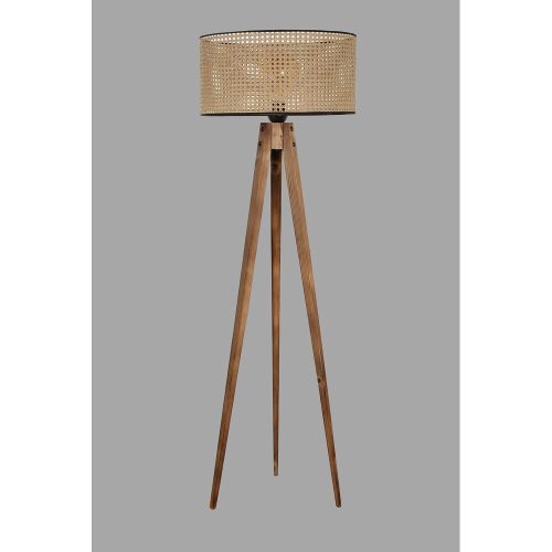 Elegant Wooden Floor Lamp, 153 cm, Brown | Bohemian & Scandinavian Design, E27 Socket, On/Off Switch