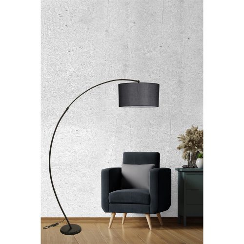 Adjustable Black Floor Lamp, Metal Body, 185 cm Height | E27 Socket, Max 40W | Modern Industrial Design for Home & Office, Stylish & Functional