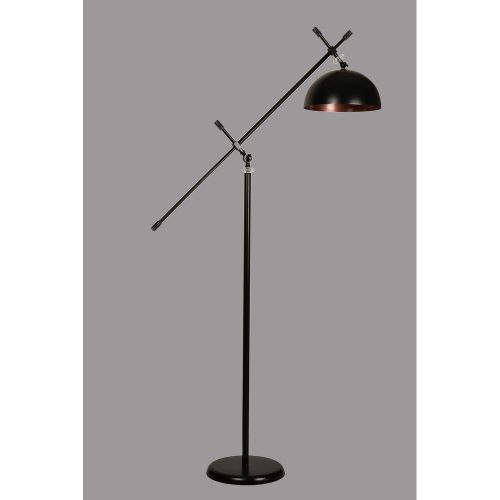 Industrial Floor Lamp, Black & Chrome, 180 cm | Metal Body, E27 Socket, Modern Scandinavian Design